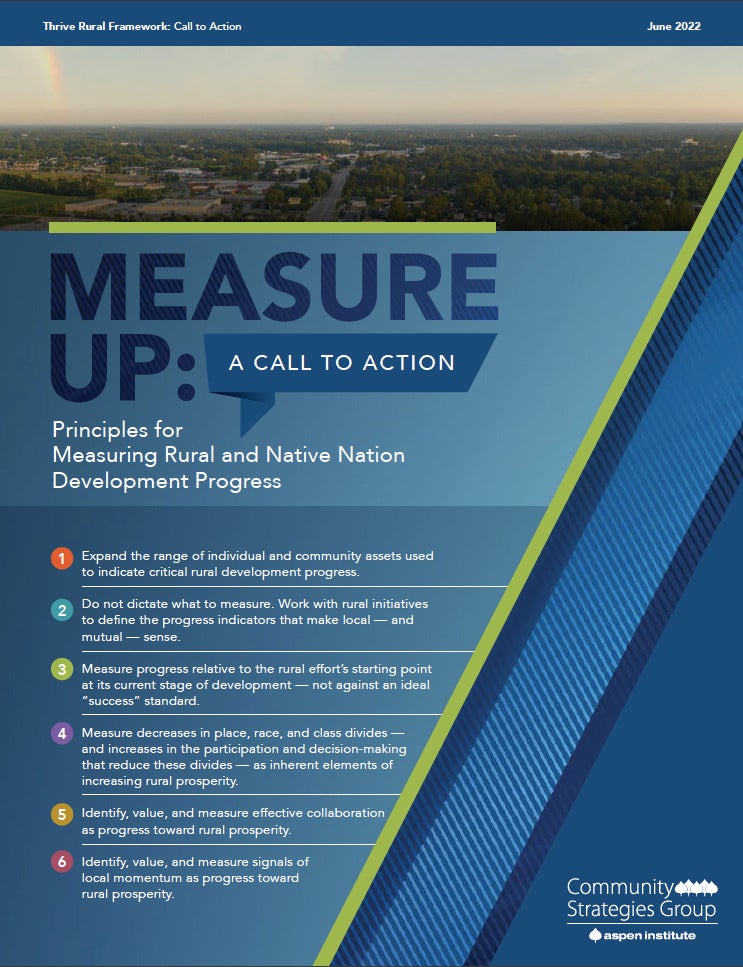 Measure Up: Principle for Measuring Rural and Native Nation Development Progress report cover